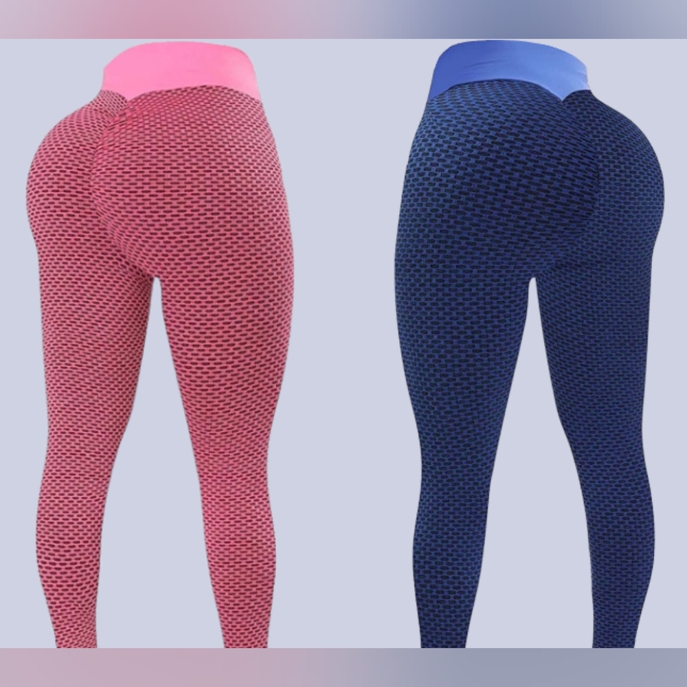 2 Comfortable Ladies Scrunch Leggings Bubble Butt Lift Active Sleep Wear Pants